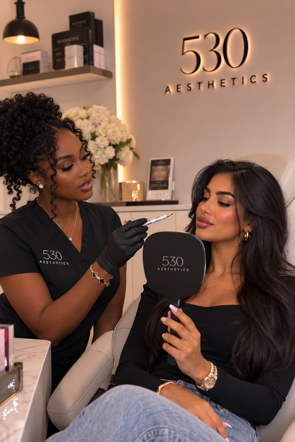 Aesthetic dermal filler treatment for natural lip and facial enhancement