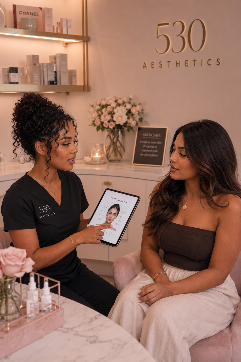 Medical grade skincare facial treatment at 530 Aesthetics